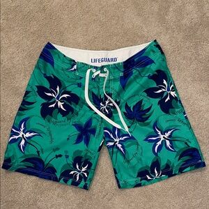 Speedo Teal and Navy Floral Board Shorts